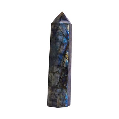 10pcs Large Labradorite Crystal Point, 6 Faceted Hexagonal Prism Crystal Tower 1.97-3.9in, Natural Crystals and Healing Stones for Energy Healing, Meditation, Home Decor, (1.97-2.76in)