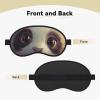 Cute Panda Drinking Bubble Tea Composite Cloth Black Edge Eye Mask Men and Women with Elastic Band view 2