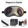 Cute Panda Drinking Bubble Tea Composite Cloth Black Edge Eye Mask Men and Women with Elastic Band view 3