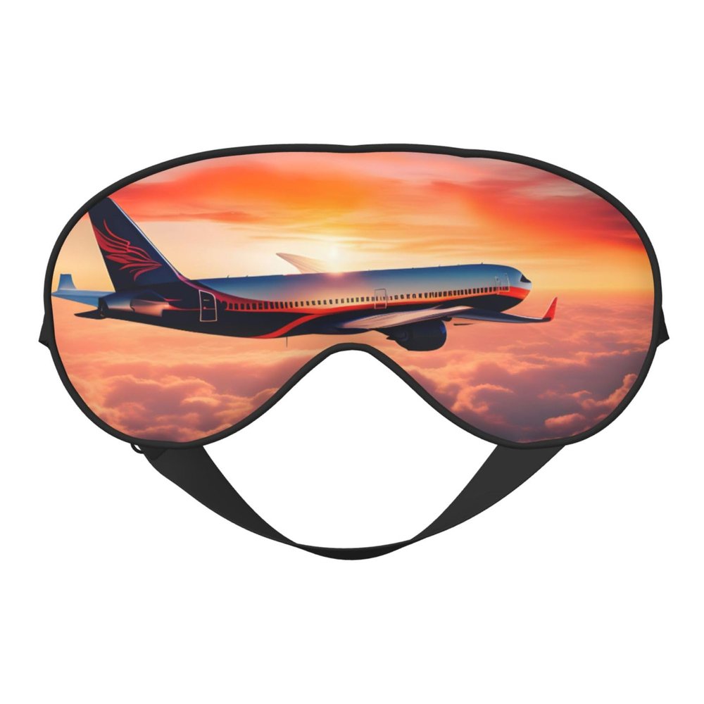 Airplane Sunsets Sky Print Lightweight Breathable Eye Mask Men Women Travel Yoga Meditation Camping Nap Relax