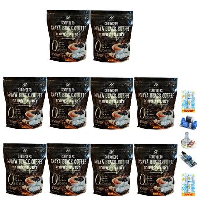 15 Sachets/Pack Arabica Intense Good Shape ArayaBlack Coffee Instant Mix Powder Snack 22 in 1 Much Mellow Delicious Set 10 C929 By Thaigiftshop [Get Free Tomato Facial Mask]