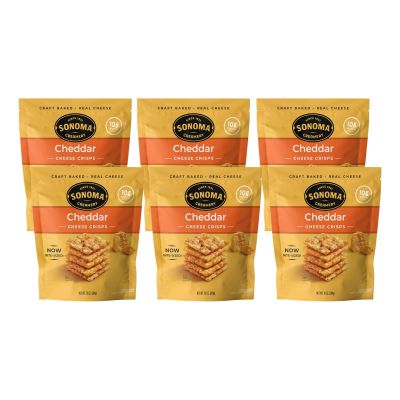 Sonoma Creamery Cheese Crisps, Cheddar, Savory Snack Cracker, High Protein, Low Carb, Gluten Free, Wheat Free, 10 Oz (Pack of 6)