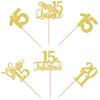 30 PCS Happy 15th Birthday Cupcake Toppers 15 Fabulous Fifteen Since 2011 Cupcake Picks Cheers to 15 Years Party Decorations for 15th Birthday Anniversary Party Cake Decorations Supplies Gold view 3