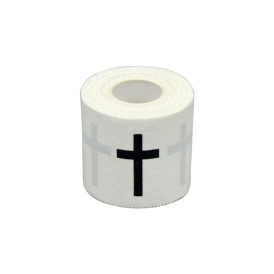 1 Pcs Christian Athletic Sports Tape 2in x 23ft Cotton Zinc Oxide Black Cross Wrist & Ankle Tape for Tennis, Baseball, Football, BoxingJesus Gift for Men & Women (1Pcs-Blackcross)