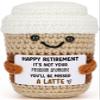 BackURyear Funny Retirement Gifts for Women Men, Office Retired Farewell Leaving Going Away Gift for Her Him Coworkers Boss Friends, Happy Retirement Party Decor, Handmade Crochet Coffee view 1