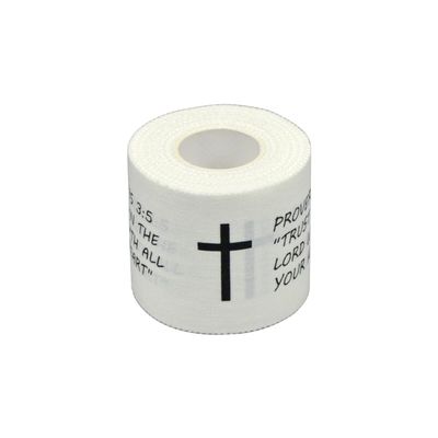 1 Pcs Christian Athletic Sports Tape 2in x 23ft Cotton Zinc Oxide White Bible Verse Wrist & Ankle Tape for Tennis, Baseball, Football, BoxingJesus Gift for Men & Women (1Pcs-White)