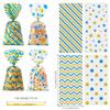Aegero 120 Pack Blue/Gold (wave dots/ wave stripes /diagonal stripes/Star Printed)Cellophane Treat Bags,10.63 x 5.12 Inch Plastic Candy Goodies Bags with 140 Pcs Twists for Valentine,Birthday,Bakery,Wedding,Gift Cookie Snack Packing,Party Favor Suppl view 2