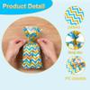 Aegero 120 Pack Blue/Gold (wave dots/ wave stripes /diagonal stripes/Star Printed)Cellophane Treat Bags,10.63 x 5.12 Inch Plastic Candy Goodies Bags with 140 Pcs Twists for Valentine,Birthday,Bakery,Wedding,Gift Cookie Snack Packing,Party Favor Suppl view 4