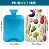 Hot Water Bottle with Cover, 2L Hot Water Bag for Pain Relief Hand Feet Warmer(Watercolor Vegetables) view 2