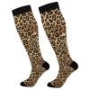 KLL Wild Leopard Brown Print moisture compression stockings for nurses for men mujer view 1