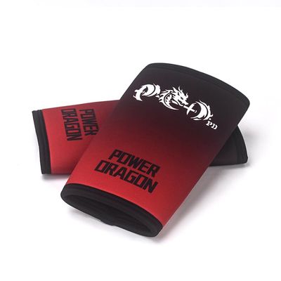 POWER DRAGON7mm WeightLifting Knee Sleeves (1 Pair) Knee Compression Sleeve Support for Squats, Powerlifting Fitness Training Professional Support Brace for Unisex (Black Red, XS)