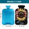 Hot Water Bottle with Cover, 2L Hot Water Bag for Pain Relief Hand Feet Warmer(American Flag Sunflowers) view 2