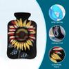 Hot Water Bottle with Cover, 2L Hot Water Bag for Pain Relief Hand Feet Warmer(American Flag Sunflowers) view 3