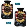 Hot Water Bottle with Cover, 2L Hot Water Bag for Pain Relief Hand Feet Warmer(American Flag Sunflowers) view 4