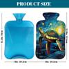 Hot Water Bottle with Cover, 2L Hot Water Bag for Pain Relief Hand Feet Warmer(Sea Turtle Oil Paiting Starry Night) view 2