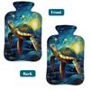 Hot Water Bottle with Cover, 2L Hot Water Bag for Pain Relief Hand Feet Warmer(Sea Turtle Oil Paiting Starry Night) view 4