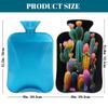 Hot Water Bottle with Cover, 2L Hot Water Bag for Pain Relief Hand Feet Warmer(Colorful Cactus Print) view 2