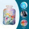Hot Water Bottle with Cover, 2L Hot Water Bag for Pain Relief Hand Feet Warmer(Beautiful Flower Floral) view 3