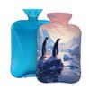 Hot Water Bottle with Cover, 2L Hot Water Bag for Pain Relief Hand Feet Warmer(Glacier Penguin) view 1