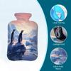 Hot Water Bottle with Cover, 2L Hot Water Bag for Pain Relief Hand Feet Warmer(Glacier Penguin) view 3