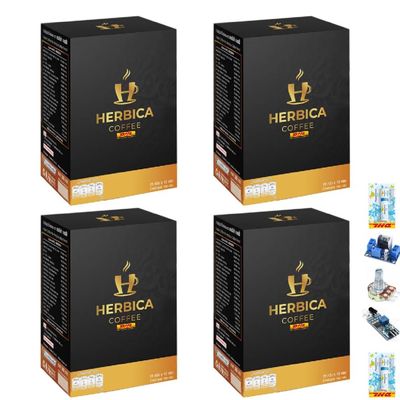 Arabica Intense Good Shape 10 Sachets/Box HerbicaCoffee Instant Coffee Mix Powder Snack Much Mellow Delicious (of 4) By Thaigiftshop [Get Free Tomato Facial Mask]