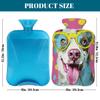 Hot Water Bottle with Cover, 2L Hot Water Bag for Pain Relief Hand Feet Warmer(Polka Dot Yellow Sunglasses Border Collie) view 2
