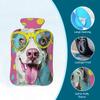 Hot Water Bottle with Cover, 2L Hot Water Bag for Pain Relief Hand Feet Warmer(Polka Dot Yellow Sunglasses Border Collie) view 3