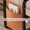 Solid Wood Overbed Bedside Table with Wheels, with Heavy Duty Metal Leg, Side Computer Workstation, Steel Frame, for Study Living Room, Used as Dining Table(Brown,40*28*63cm/15*11*24in) view 4