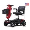 Mobility Scooters for Seniors & Adults 400 Lb Weight All Terrain,Heavy Duty 4-Wheel Powered Scooter,Foldable Mobile Disability Electric Wheelchair,Luxury Seat and Front Rear Led Lights,red view 1