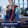 Mobility Scooters for Seniors & Adults 400 Lb Weight All Terrain,Heavy Duty 4-Wheel Powered Scooter,Foldable Mobile Disability Electric Wheelchair,Luxury Seat and Front Rear Led Lights,red view 2