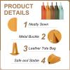 PATIKIL Leather Wine Tote Bag, Reusable Wine Gift Bag Double Layered Bottle Champagne Liquors Single Carrier for Birthday, Wedding, Picnic Party Gifts (Yellow) view 3