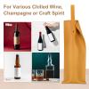 PATIKIL Leather Wine Tote Bag, Reusable Wine Gift Bag Double Layered Bottle Champagne Liquors Single Carrier for Birthday, Wedding, Picnic Party Gifts (Yellow) view 4