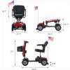 Mobility Scooters for Seniors & Adults 400 Lb Weight Foldable,All Terrain Heavy Duty 4-Wheel Powered Scooter,Ultra Stable Mobile Electric Wheelchair,Rear Car Basket and Shoulder Bag,red view 3