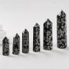 10pcs Large Snowflake Obsidian Crystal Point, 6 Faceted Hexagonal Prism Crystal Tower 2.76-3.9in, Natural Crystals and Healing Stones for Energy Healing, Meditation, Home Decor view 2