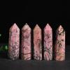 10pcs Natural Pink Rhodonite Crystal Points, 6 Faceted Hexagonal Prism Crystal Tower 2.76-3.9in, Natural Crystals and Healing Stones for Energy Healing, Meditation, Home Decor view 1