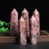 10pcs Natural Pink Rhodonite Crystal Points, 6 Faceted Hexagonal Prism Crystal Tower 2.76-3.9in, Natural Crystals and Healing Stones for Energy Healing, Meditation, Home Decor view 2