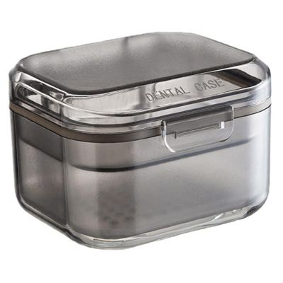 Denture Storage Container With Drain Tray Leak-Proof False Teeth Bath, Retainer And Denture Cleaning Case | Ideal For Secure Storage And Hygiene Of Dentures, Bridges, Braces At Home Or Travel