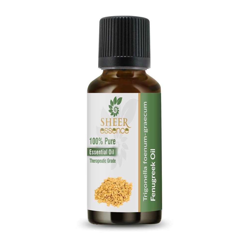 Sheer Essence Fenugreek Essential Oil 100% Pure and Natural Ayurvedic Oil for Hair & Scalp Care, Massage, Diffuser, DIY Beauty and Aromatherapy Plant Based, Non-Greasy & Premium (Fenugreek 100ML)