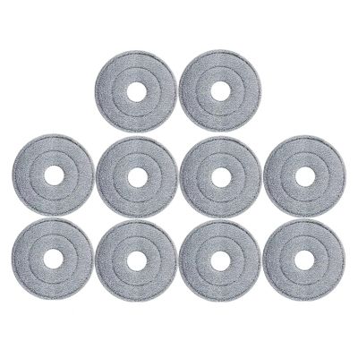 1-10pcs Round MOP Head Cloth Spin Wring For Cleaning Floors Pad Home Replacement Universal Accessories 360 Rotating Barrel Towel(10pcs gray)