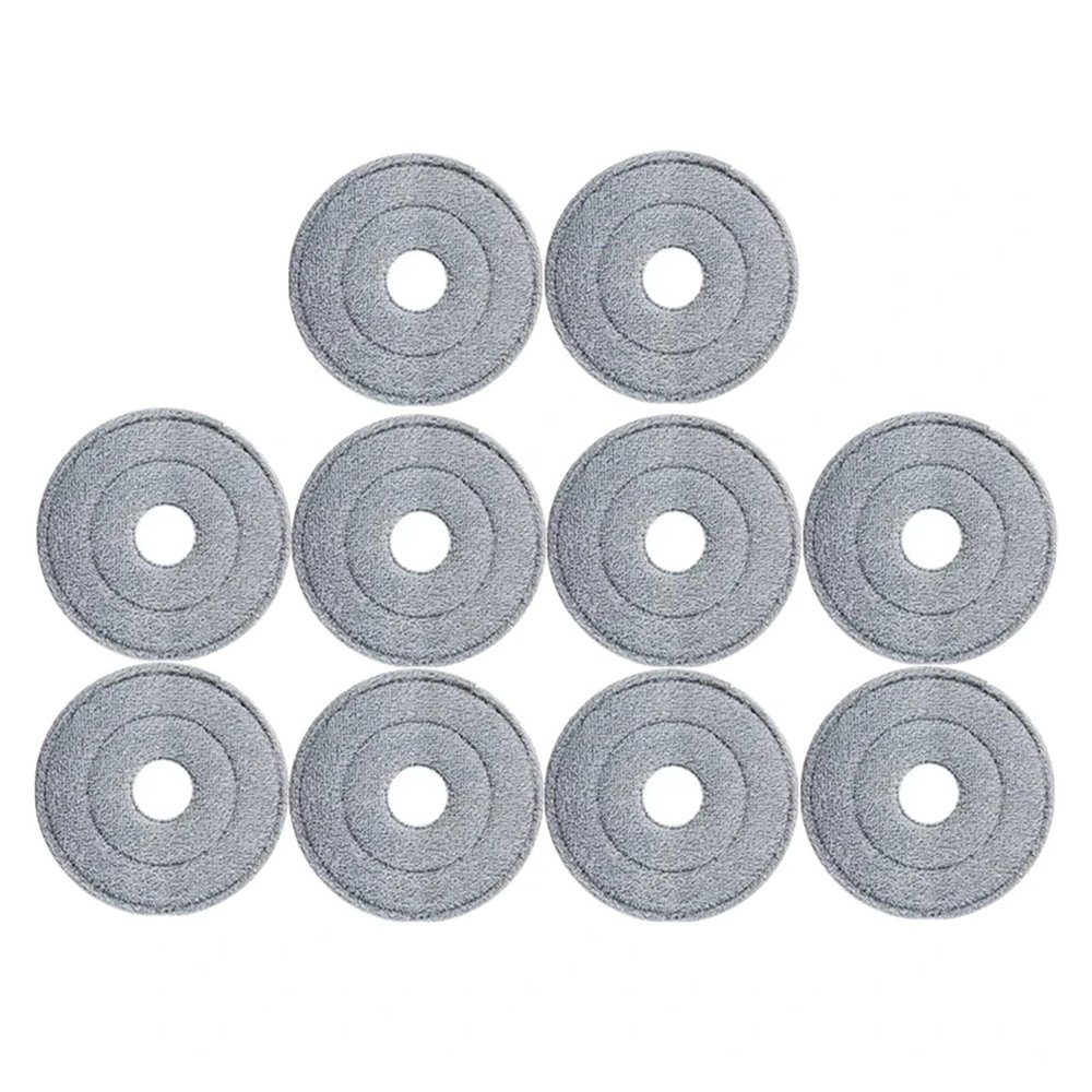 1-10pcs Round MOP Head Cloth Spin Wring For Cleaning Floors Pad Home Replacement Universal Accessories 360 Rotating Barrel Towel(10pcs gray)