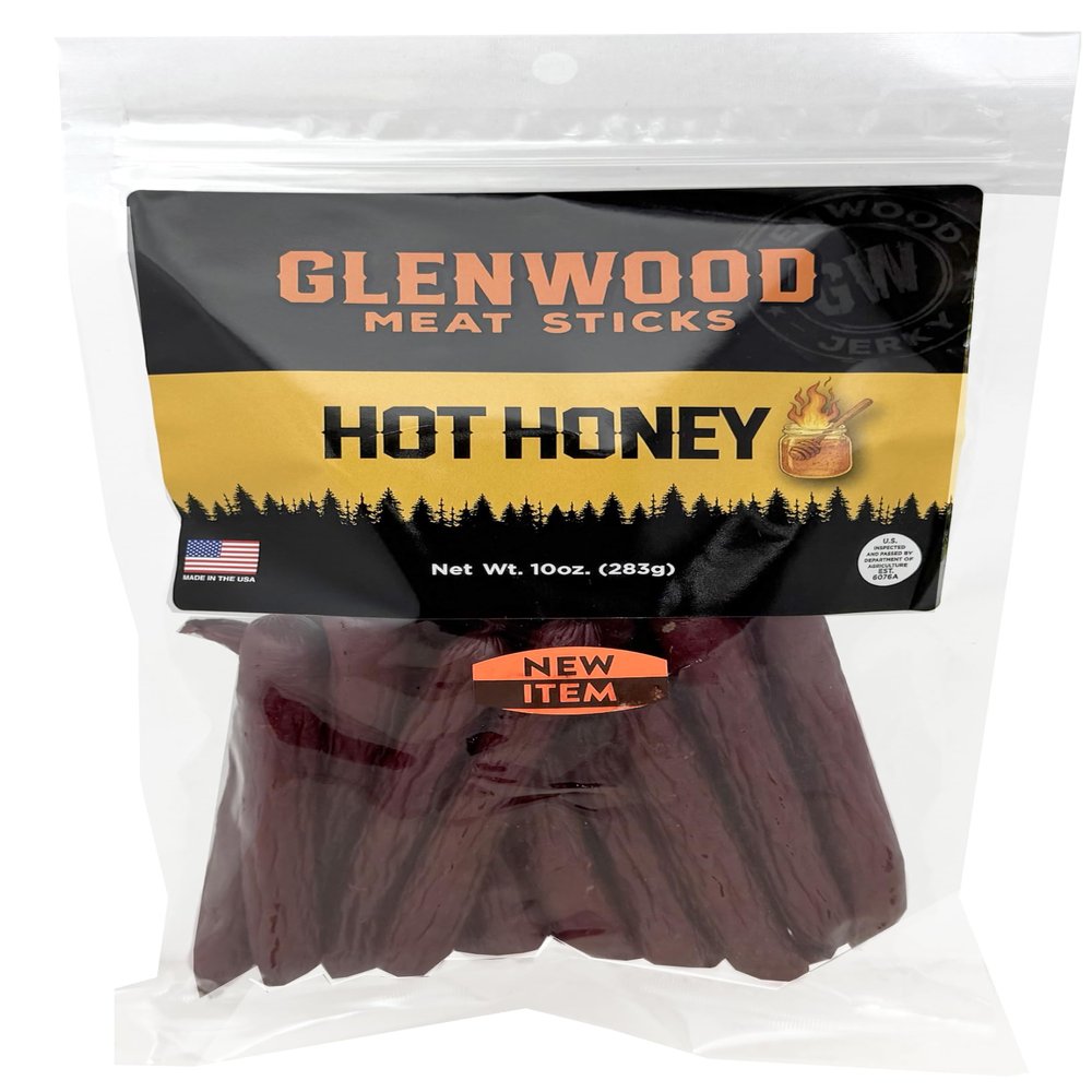 Glenwood Meat Sticks High Protein, Mini Meat Sticks in Resealable Bag 10 Ounce (Hot Honey)