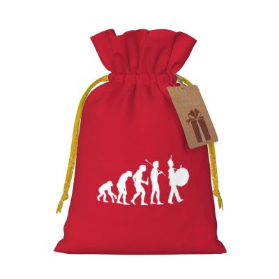 Marching Band Evolution Christmas Gift Bags, Santa Wrapping Bags, With Drawstring And Tags Reusable, Xmas Presents Bag, Holiday Party Favors, Birthday & Christmas Gift