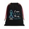 ByoBLu I Wear Teal for My Mom Ovarian Cancer Awareness Christmas Gift Bags, Santa Wrapping Bags, Xmas Presents Bag With Drawstring, Holiday Party Favors Birthday & Christmas Gift (Large Medium Small) view 1