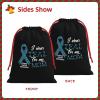 ByoBLu I Wear Teal for My Mom Ovarian Cancer Awareness Christmas Gift Bags, Santa Wrapping Bags, Xmas Presents Bag With Drawstring, Holiday Party Favors Birthday & Christmas Gift (Large Medium Small) view 2