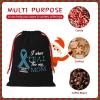 ByoBLu I Wear Teal for My Mom Ovarian Cancer Awareness Christmas Gift Bags, Santa Wrapping Bags, Xmas Presents Bag With Drawstring, Holiday Party Favors Birthday & Christmas Gift (Large Medium Small) view 4