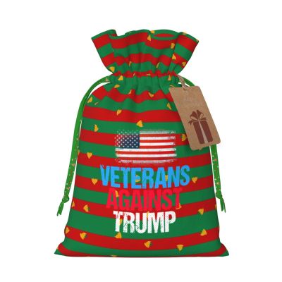 Veterans Against Trump Christmas Gift Bags, Santa Wrapping Bags, With Drawstring And Tags Reusable, Xmas Presents Bag, Holiday Party Favors, Birthday & Christmas Gift