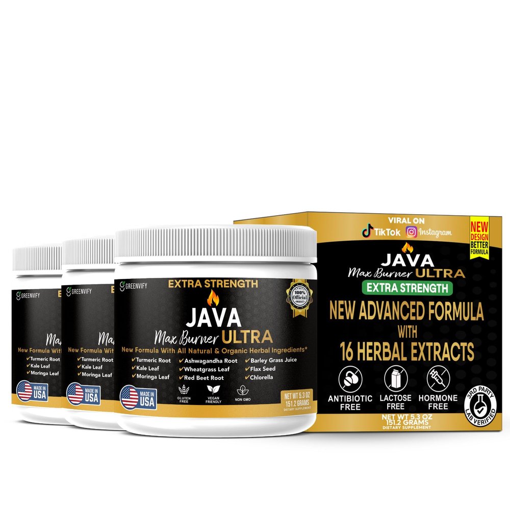 GREENVIFY Java Max Burner Ultra Extra Strength, Natural & Organic Herbal Ingredients, 5.3 oz (3)