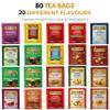 Twinings Tea Sampler Collection 80 Tea Bags, 20 Flavours/Assorted Tea, Gift Set in Decorative Bamboo Box Wooden Organizer Tea Chest Included Ideal for Home, Office, Family & Friends (Bamboo Box) view 2