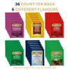 Twinings Tea Bag Sampler Variety with Walnut Wooden Organizer Tea Chest (36 Tea Bags) 6 Different Popular Flavors, Gift for Tea Lovers: Women, Men, Mom, Dad, Family, Friends, Couples view 2