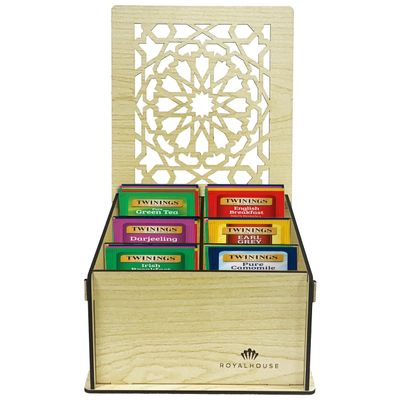 Twinings Tea Bag Sampler Variety with White Wooden Organizer Tea Chest (36 Tea Bags) 6 Different Popular Flavors, Gift for Tea Lovers: Women, Men, Mom, Dad, Family, Friends, Couples